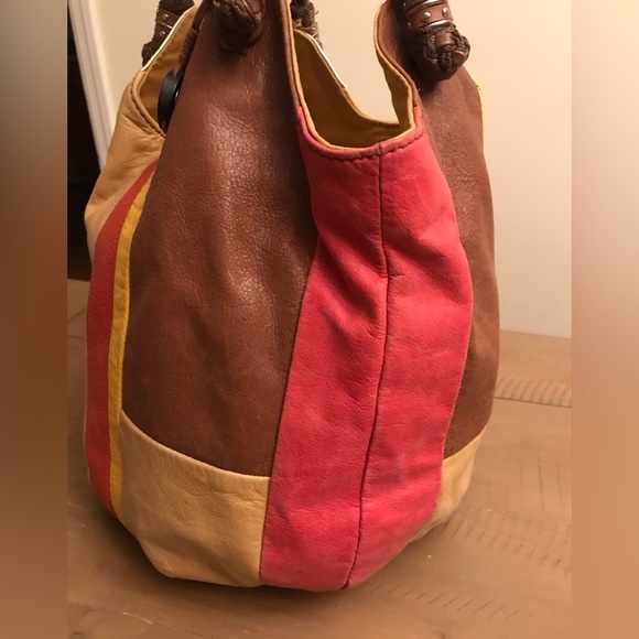 The Sak Multi-Color Leather Tote, Crocheted Inside - Picture 2 of 10